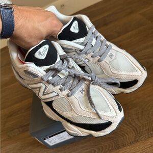 New Balance Cream and Black Athletic Shoes